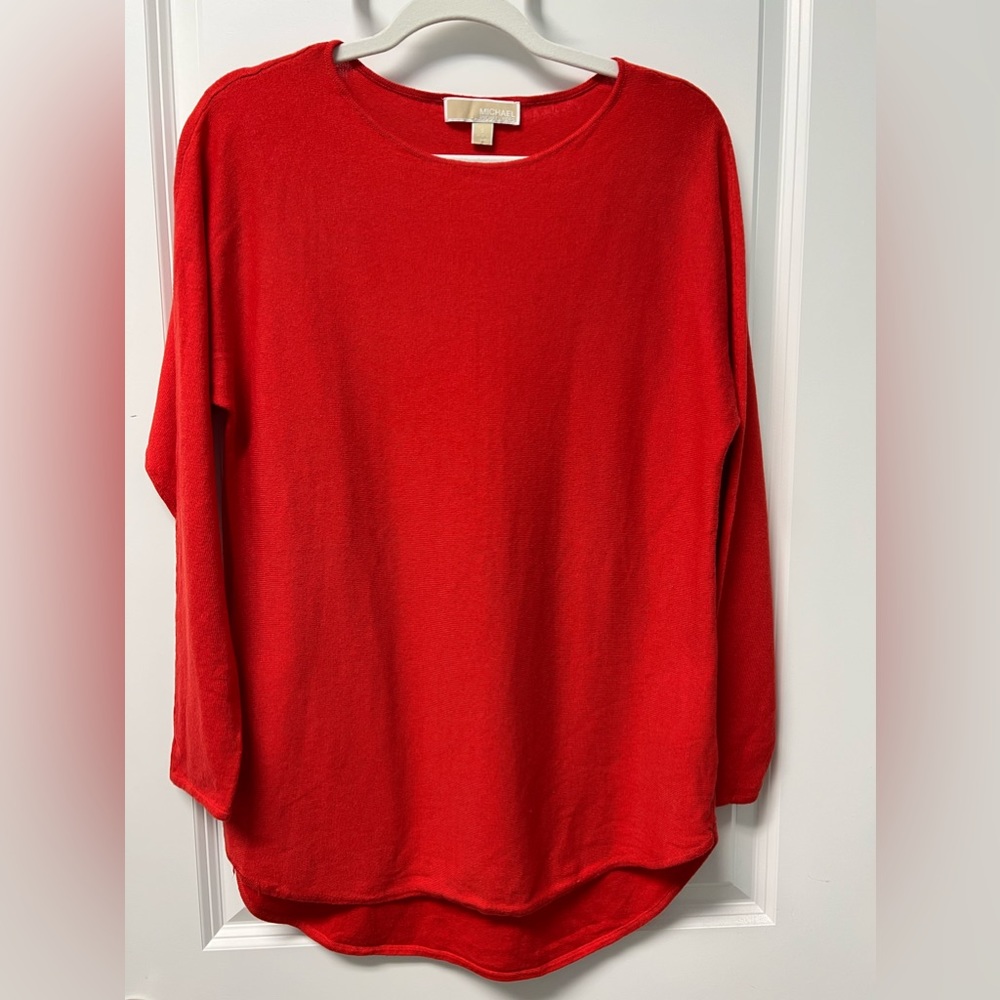 NWOT Michael Kors Crimson Red Knit Pullover Sweater Size S